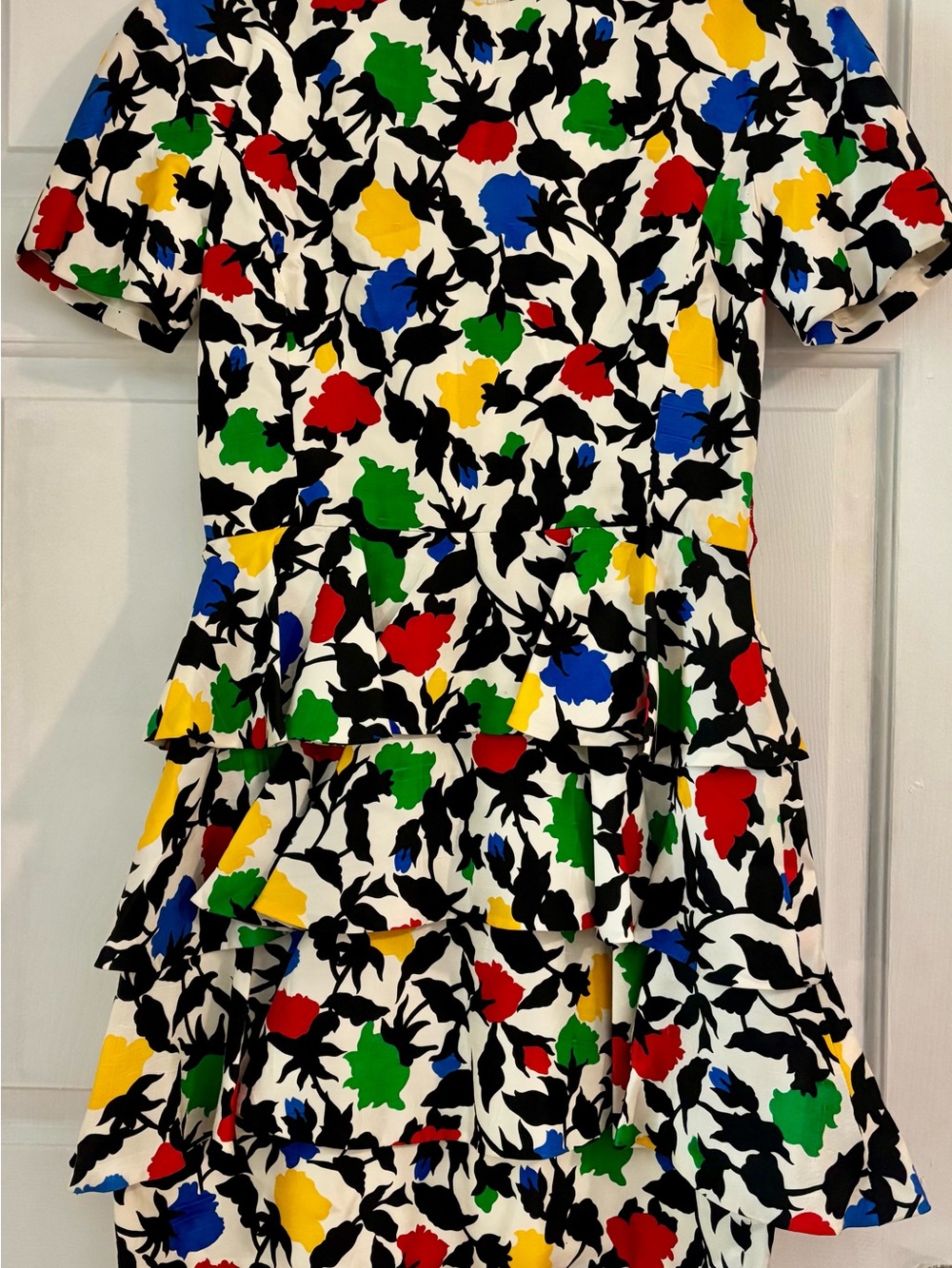 Vintage 90s Silk Tiered Flounced Party Dress size 12 by Scaasi